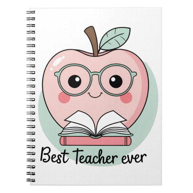Carnet Meilleur Enseignant jamais Apple Design (Devant)
