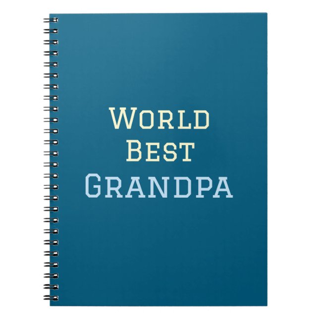 Carnet Meilleur grand-père du monde ajouter un nom texte  (Devant)