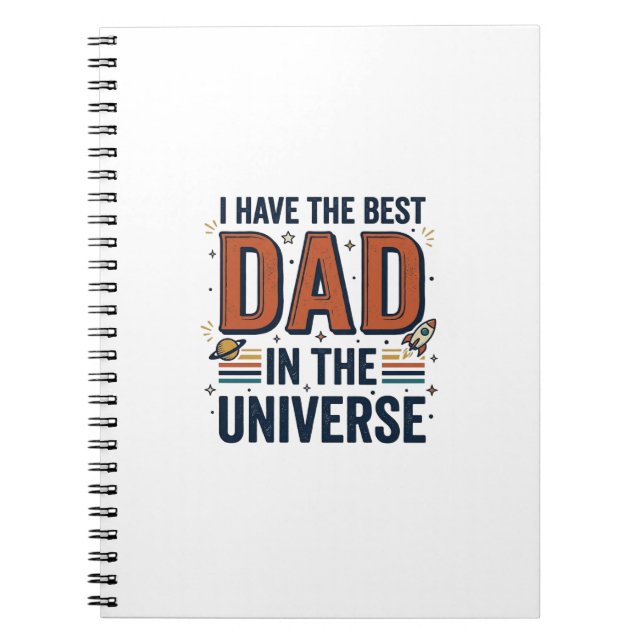 Carnet Meilleur papa de l'univers conception vectorielle  (Devant)