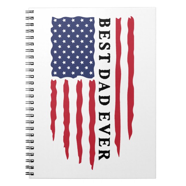 Carnet Meilleur Papa Ever Drapeau Américain (Devant)