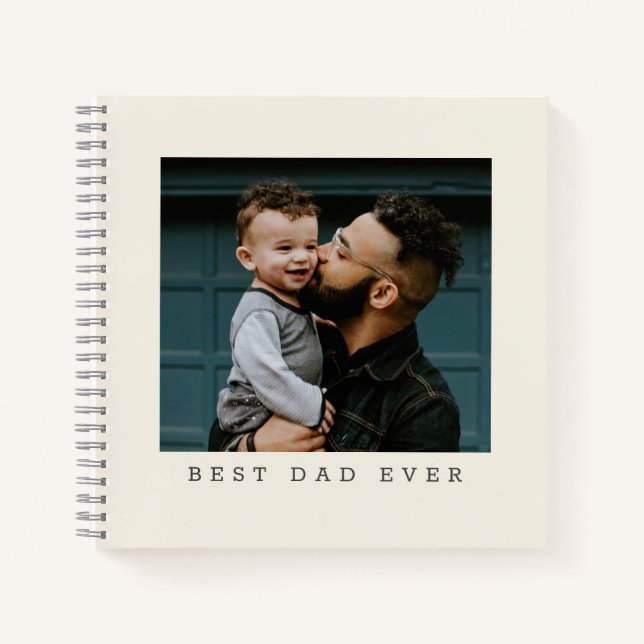 Carnet Meilleur papa Jamais photo complète personnalisée (Devant)