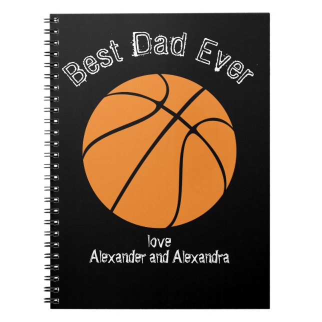 Carnet Meilleur papa Jour Basketball Distorsion du texte  (Devant)