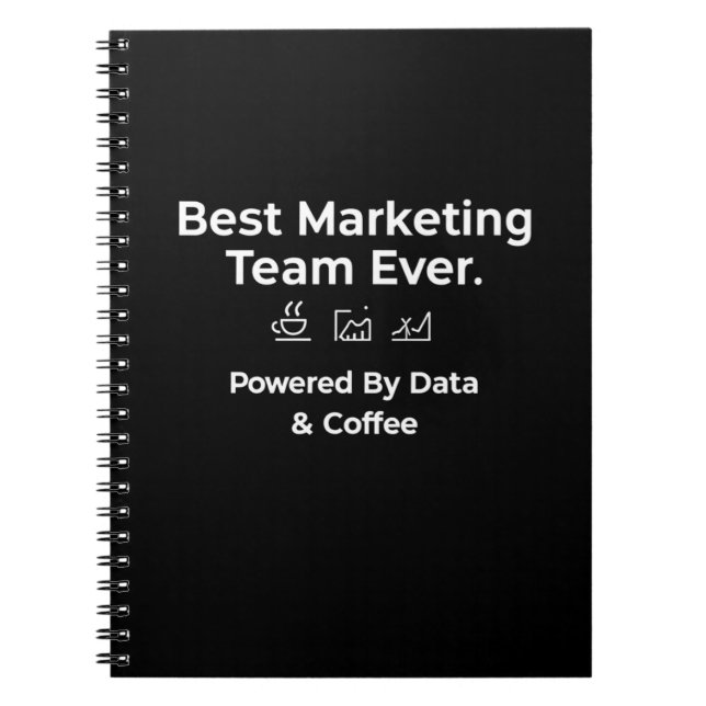 Carnet Meilleure Équipe Marketing Jamais - Alimentée par  (Devant)
