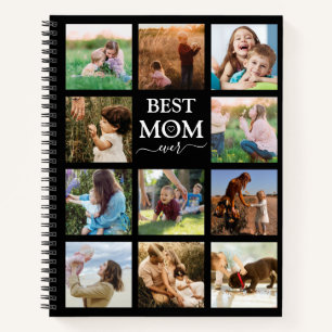 Carnet Meilleure Maman Collage de Photos de Famille Noir