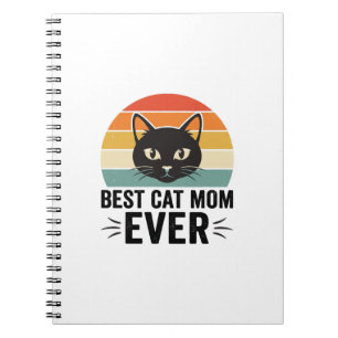 Carnet Meilleure Maman de Chat Retro Visage de Chat Desig