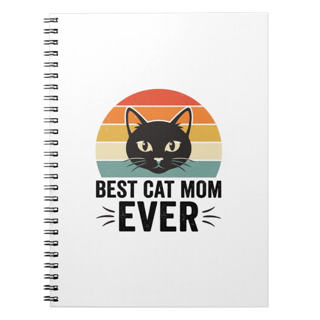 Carnet Meilleure Maman de Chat Retro Visage de Chat Desig (Devant)