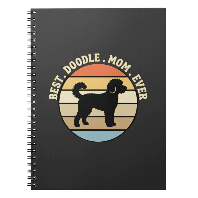 Carnet Meilleure maman Doodle Rétro Chien (Devant)