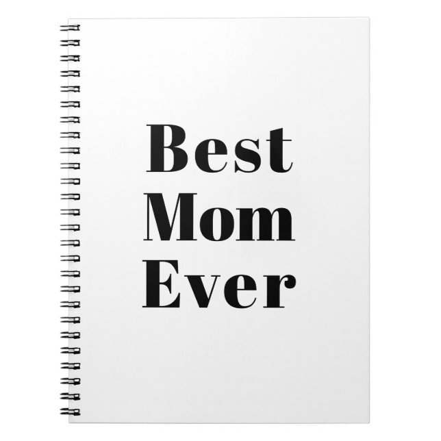 Carnet Meilleure maman jamais blanc noir moderne typograp (Devant)