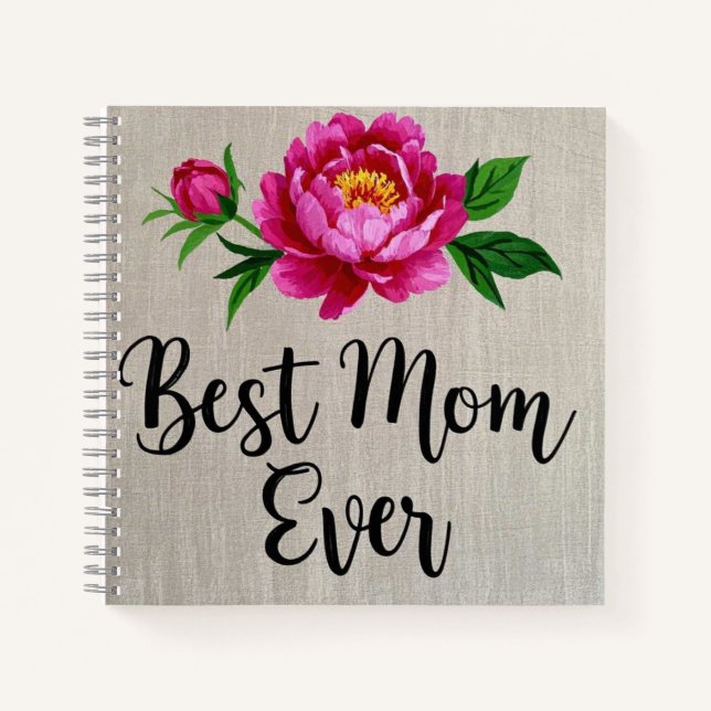 Carnet Meilleure maman jamais rose Aquarelle Poster (Devant)