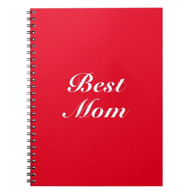 Carnet Meilleure maman rouge blanc élégant script classiq (Devant)