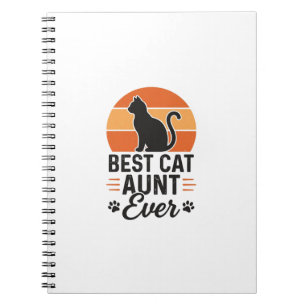 Carnet Meilleure Tante de Chat Vintage Sunset T-Shirt Des