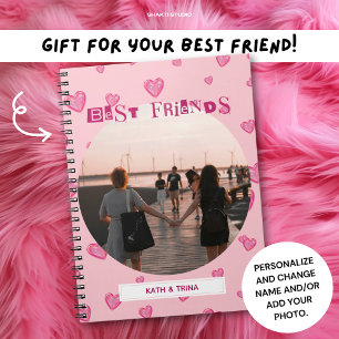 Carnet Meilleurs Amis Cadeau BFF Mignon Cœurs Roses Phot