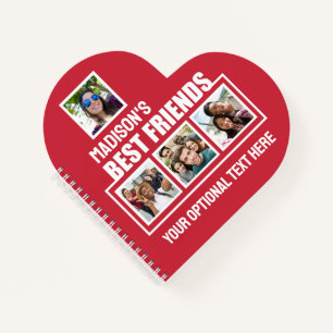 Carnet Meilleurs amis photos personnalisées, texte et cou