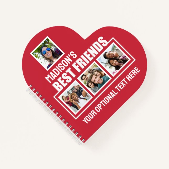 Carnet Meilleurs amis photos personnalisées, texte et cou (Devant)