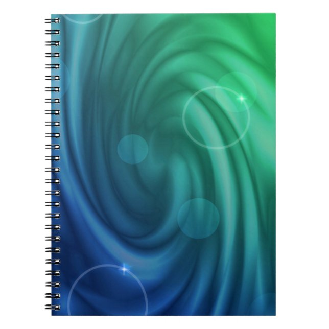 Carnet Mélange De Couleurs Bleu Et Vert Doux Vortex (Devant)