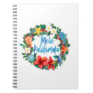 Carnet Mele Kalikimaka Hawaiian Christmas Wreath