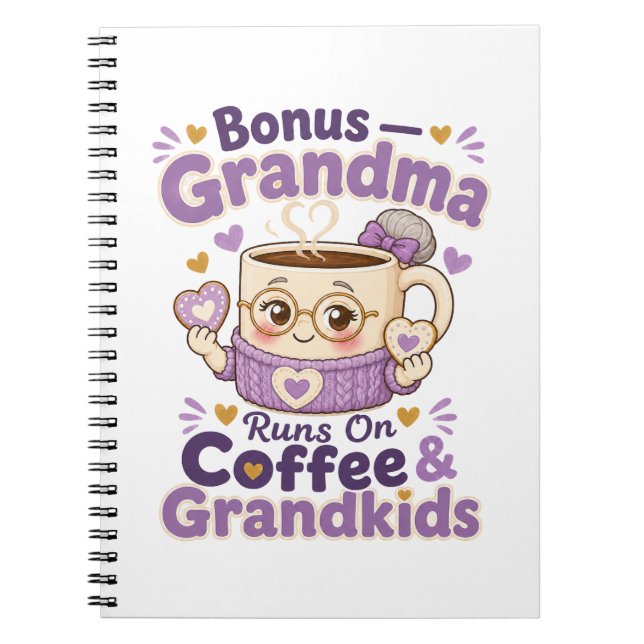 Carnet Mémé Bonus Fonctionne Au Café Et Aux Petits-Enfant (Devant)