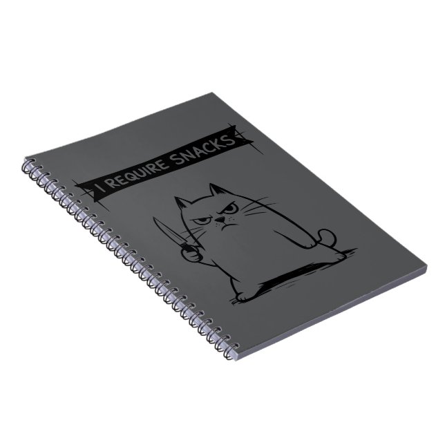 Carnet Mème de chat drôle J'ai besoin de snacks  (Côté Droit)