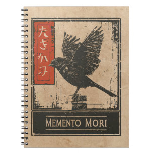 Carnet Memento Mori Crow Art Wabi Sabi Conception stoïq
