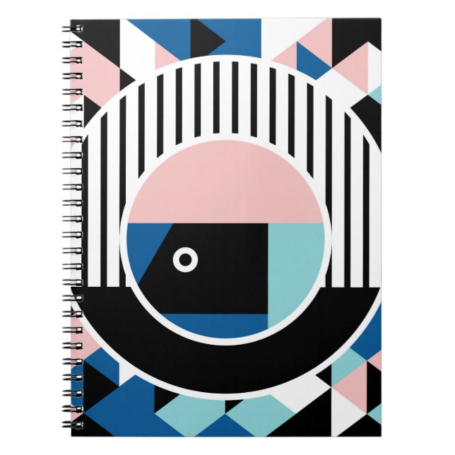 Carnet Memphis abstract poster design. Face geometric mak (Devant)