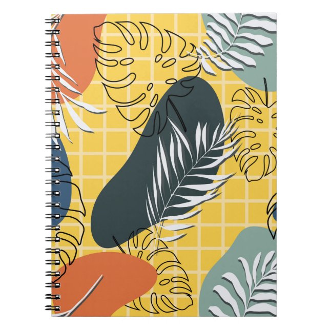 Carnet Memphis été sans soudure motif, formes abstraites  (Devant)