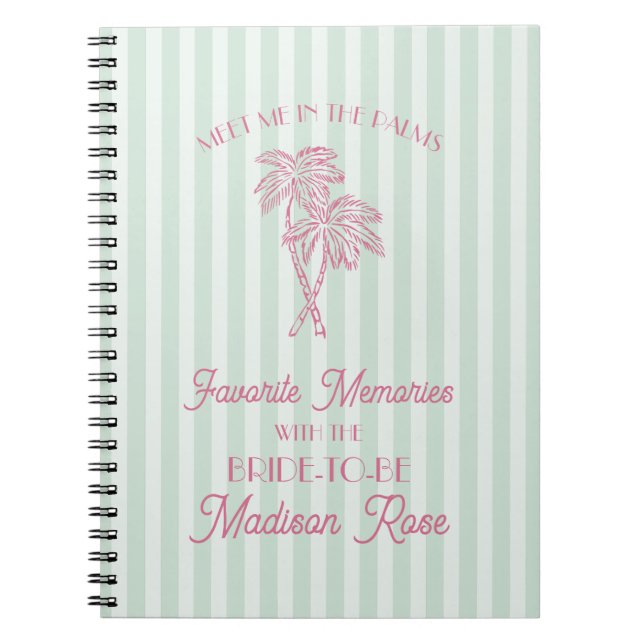 Carnet Menthe Palm Springs Souvenirs Préférés avec la Mar (Devant)
