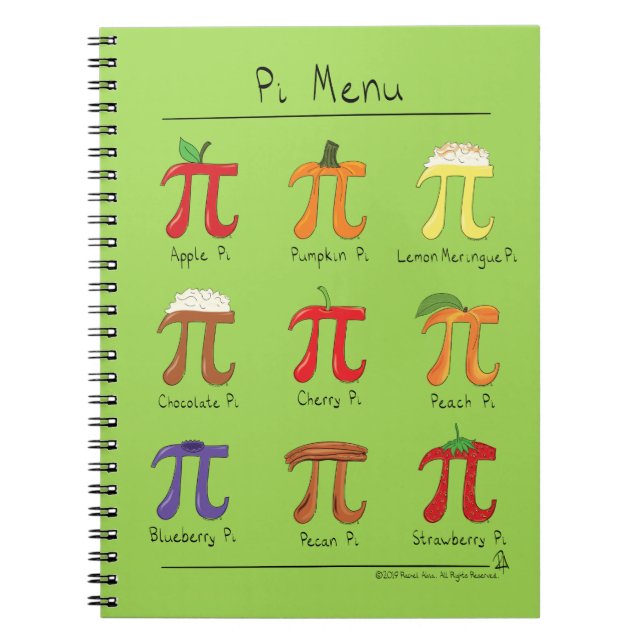 Carnet Menu Symbole Pi Prof De Maths Mignon (Devant)