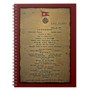 Carnet Menu Titanic