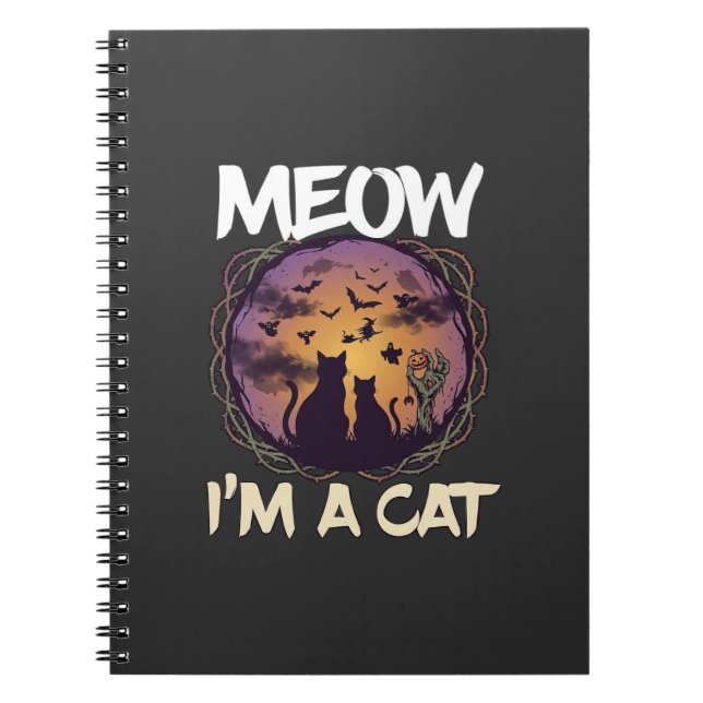 Carnet Meow Am Cat Halloween Night Witch Pumpkin_1 (Devant)