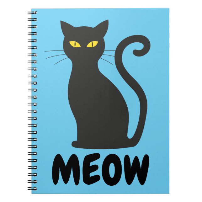 CARNET MEOW BLACK CAT SPIRAL NOTEBOOK (Devant)