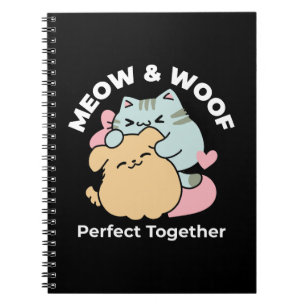 Carnet Meow & Woof Perfect Together - Cute Cat and Dog