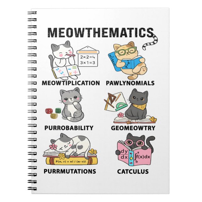 Carnet Meowthematics Funny Math Cat Puns For Math Lovers (Devant)