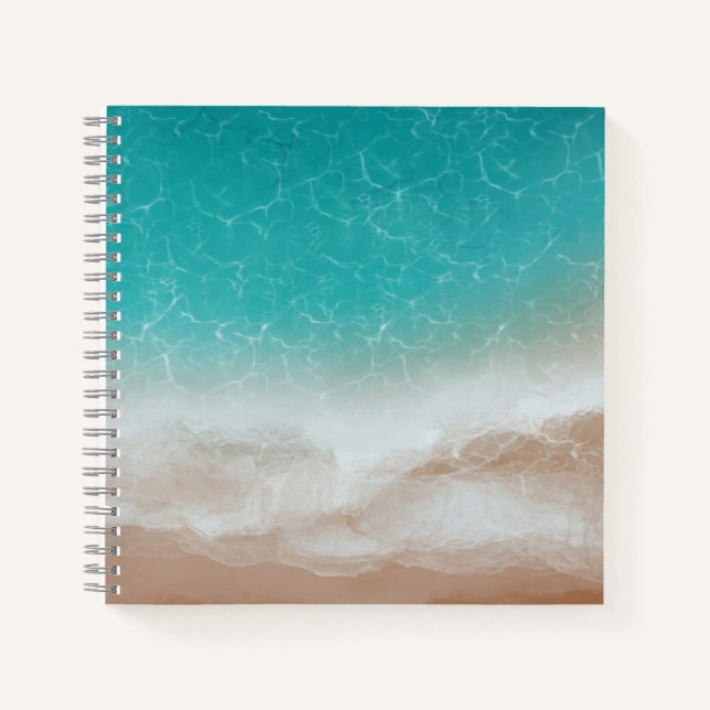 Carnet Mer et plage vues d'en haut Art abstrait cool (Devant)