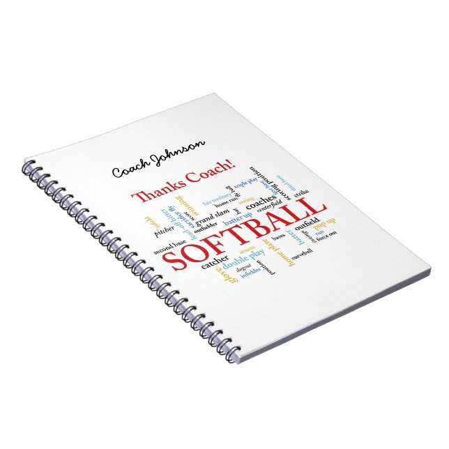 Carnet Merci Les Mots De L'Entraîneur Softball Du Groupe, (Côté Droit)