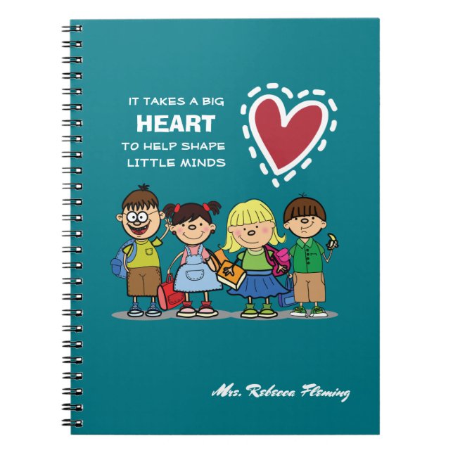 Carnet Merci, professeur. Cadeau de nom personnalisé (Devant)