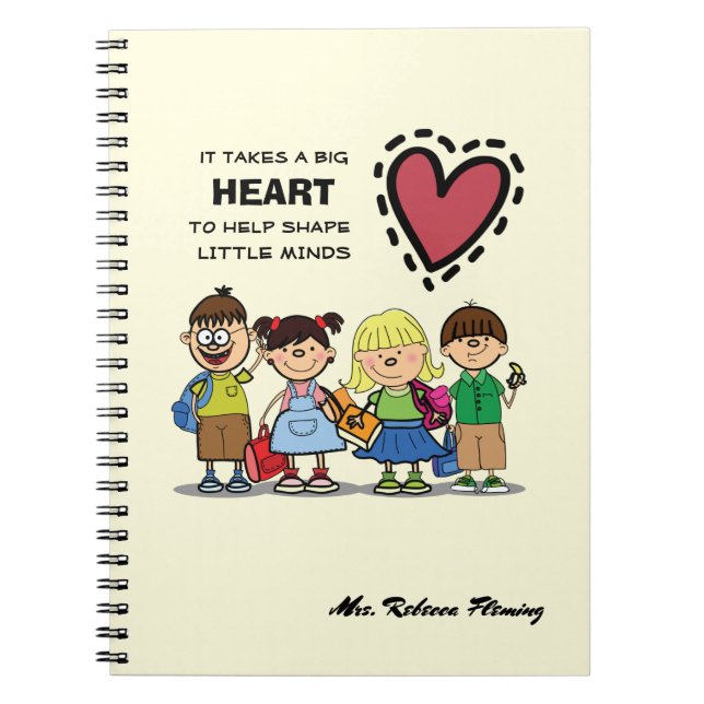 Carnet Merci, professeur. Cadeau de nom personnalisé (Devant)