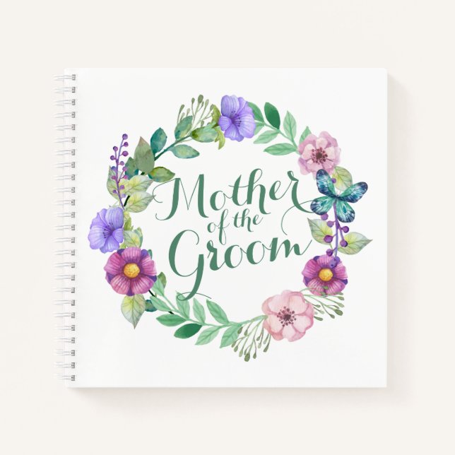 Carnet Mère de la chambre Élégante Mariage floral Noteboo (Devant)