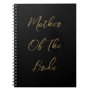 Carnet Mère De La Mariée Mariage Cadeau Favor Gold Black