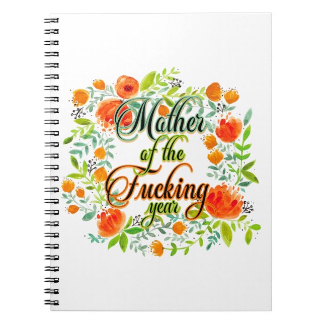 Carnet Mère de l'année F*cking Fleur sauvage Floral Maman (Devant)
