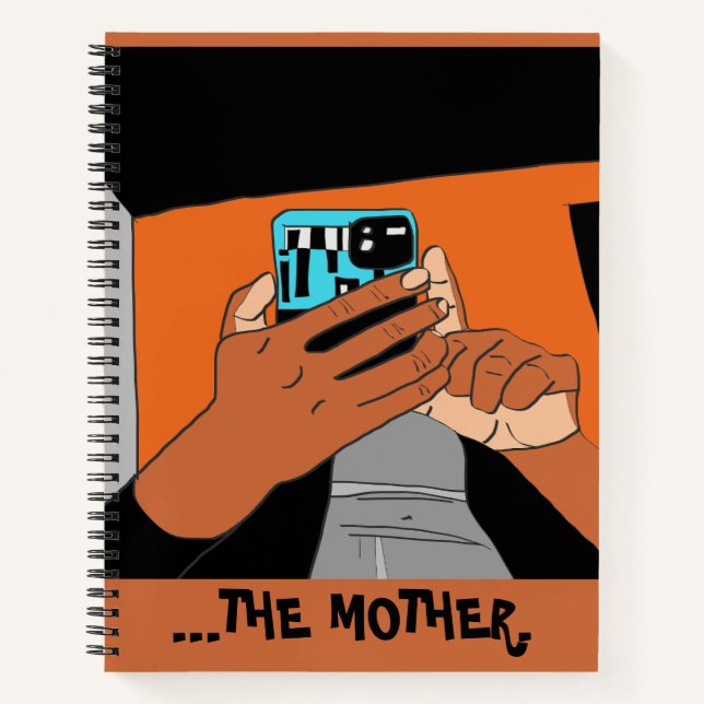 Carnet Mère Mains mobiles Cyan Orange Noir (Devant)