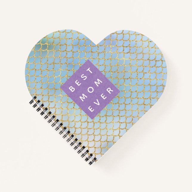 Carnet Mère Meilleure sirène jamais écailles bleu parties (Devant)