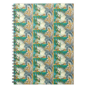 CARNET MERHORSE & OCTOPUS BLANC, CHEVAL UNICORN IMAGINAIR