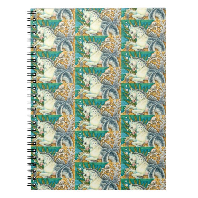 CARNET MERHORSE & OCTOPUS BLANC, CHEVAL UNICORN IMAGINAIR (Devant)