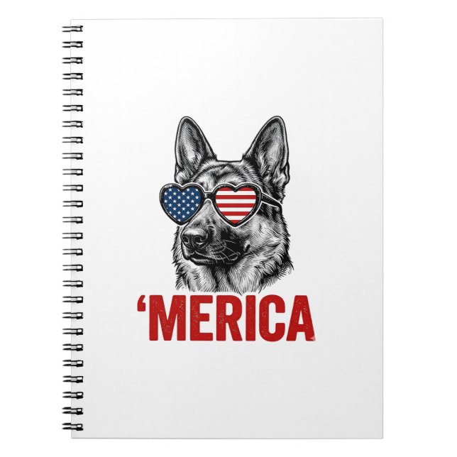 Carnet Merica Berger Allemand Drapeau Lunettes de Soleil  (Devant)