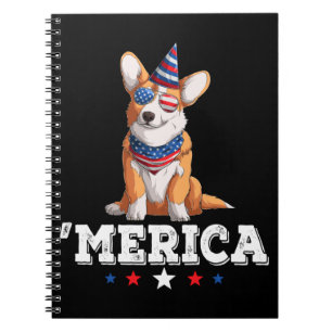 Carnet Merica Chien 4 juillet États-Unis Drapeau américai
