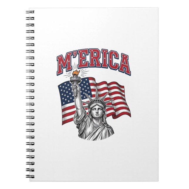 Carnet MERICA Vintage Liberté Patriotique (Devant)
