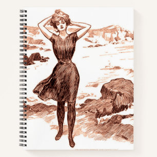 Carnet Mermaid Beach Gibson Girl Victorian Antique
