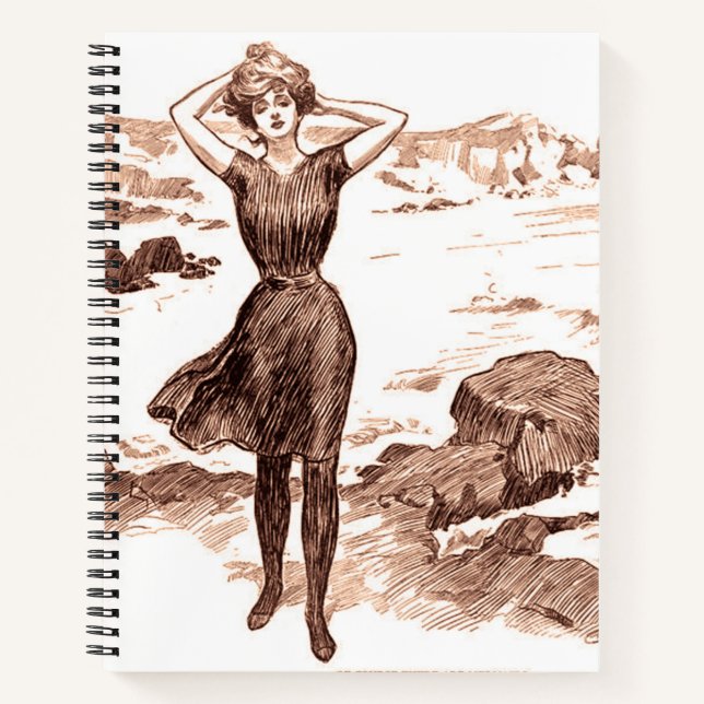Carnet Mermaid Beach Gibson Girl Victorian Antique (Devant)