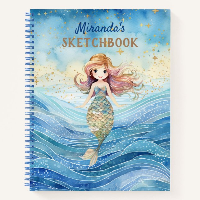 Carnet Mermaid Dreams for girls Sketchbook (Devant)