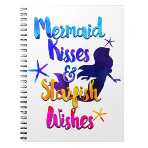 Carnet Mermaid Kisses & Starfish Wives Aquarelle plage
